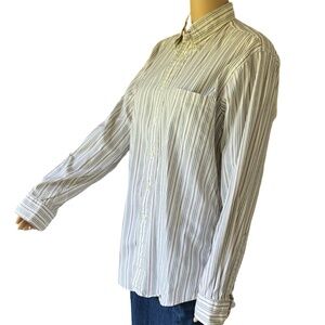 Land's End: 15/34 Men's Long Sleeve Striped 100% Cotton Oxford Dress Shirt